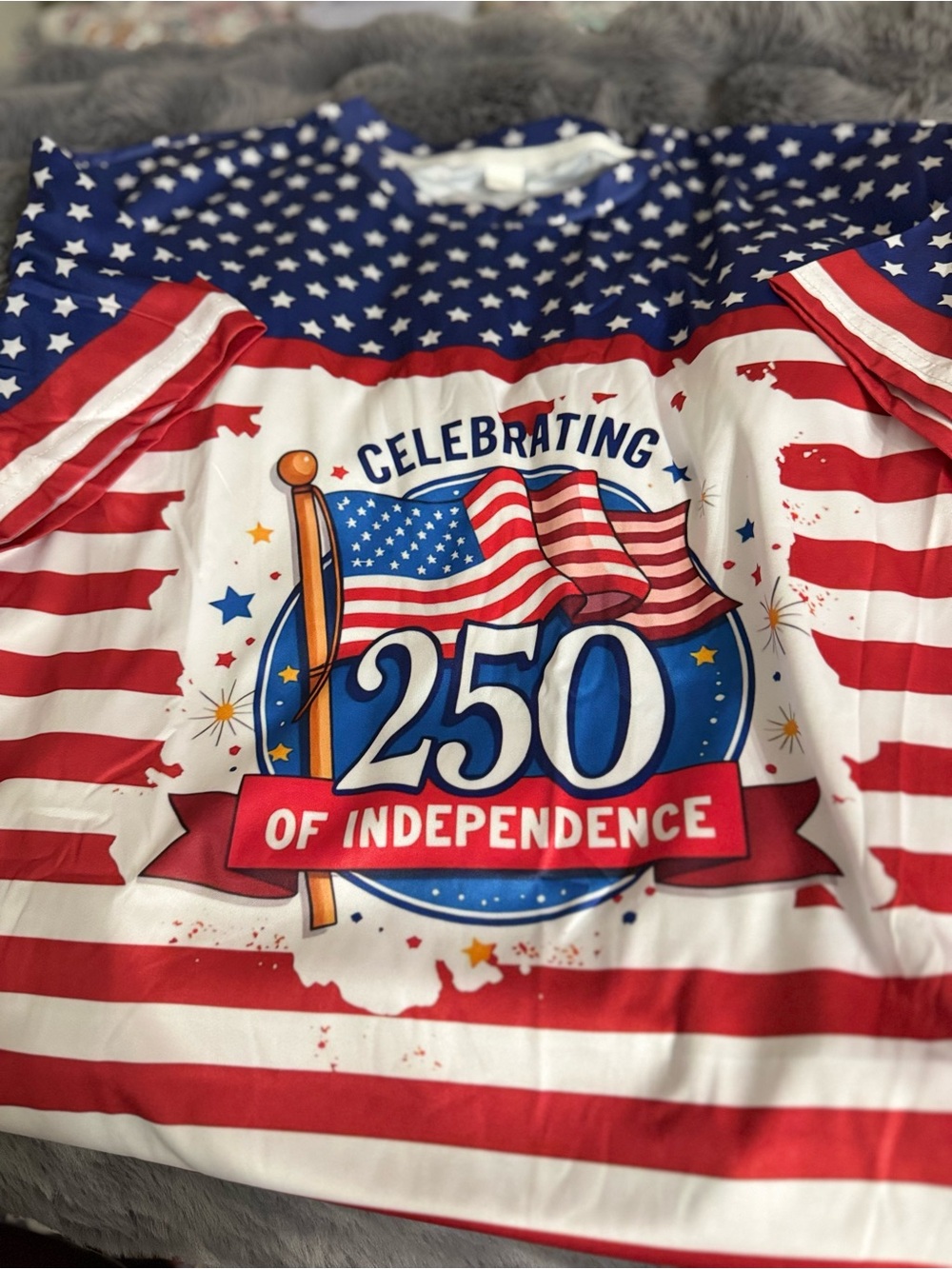 Patriotic 250th Independence Ladies Tee - Red, White & Blue